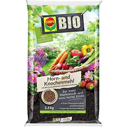 COMPO BIO Horn- und Knochenmehl, Hochwertiger Natur-Dünger, Auch ideal als Tomatendünger, 2,5 kg  